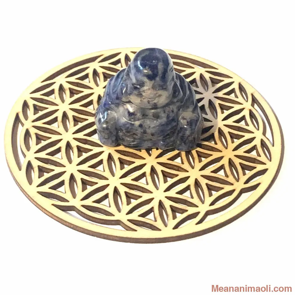 Bouddha en sodalite naturelle 42 g d’Afrique du Sud, pierre de sagesse et de clarté mentale