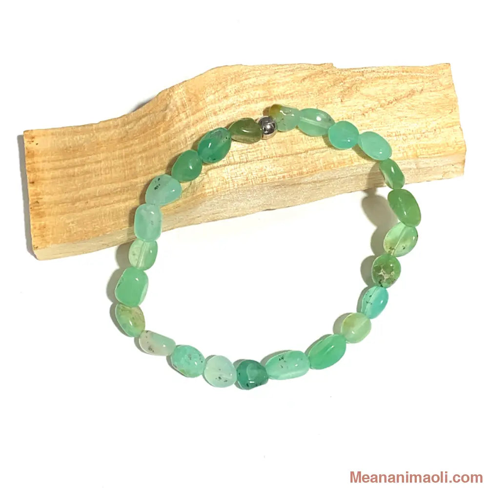 Bracelet chrysoprase galet – pierre naturelle d’apaisement et de régénération
