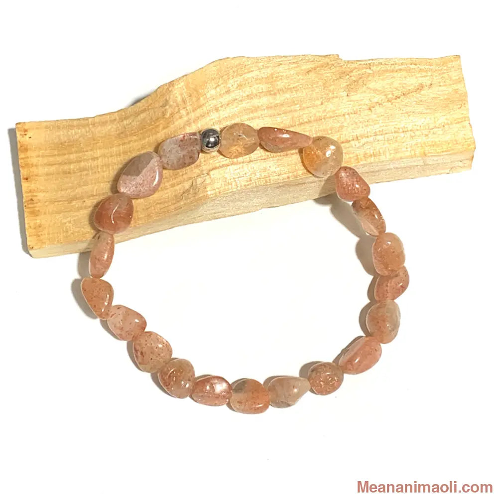 Bracelet pierre du soleil galet – pierre naturelle de confiance et de rayonnement