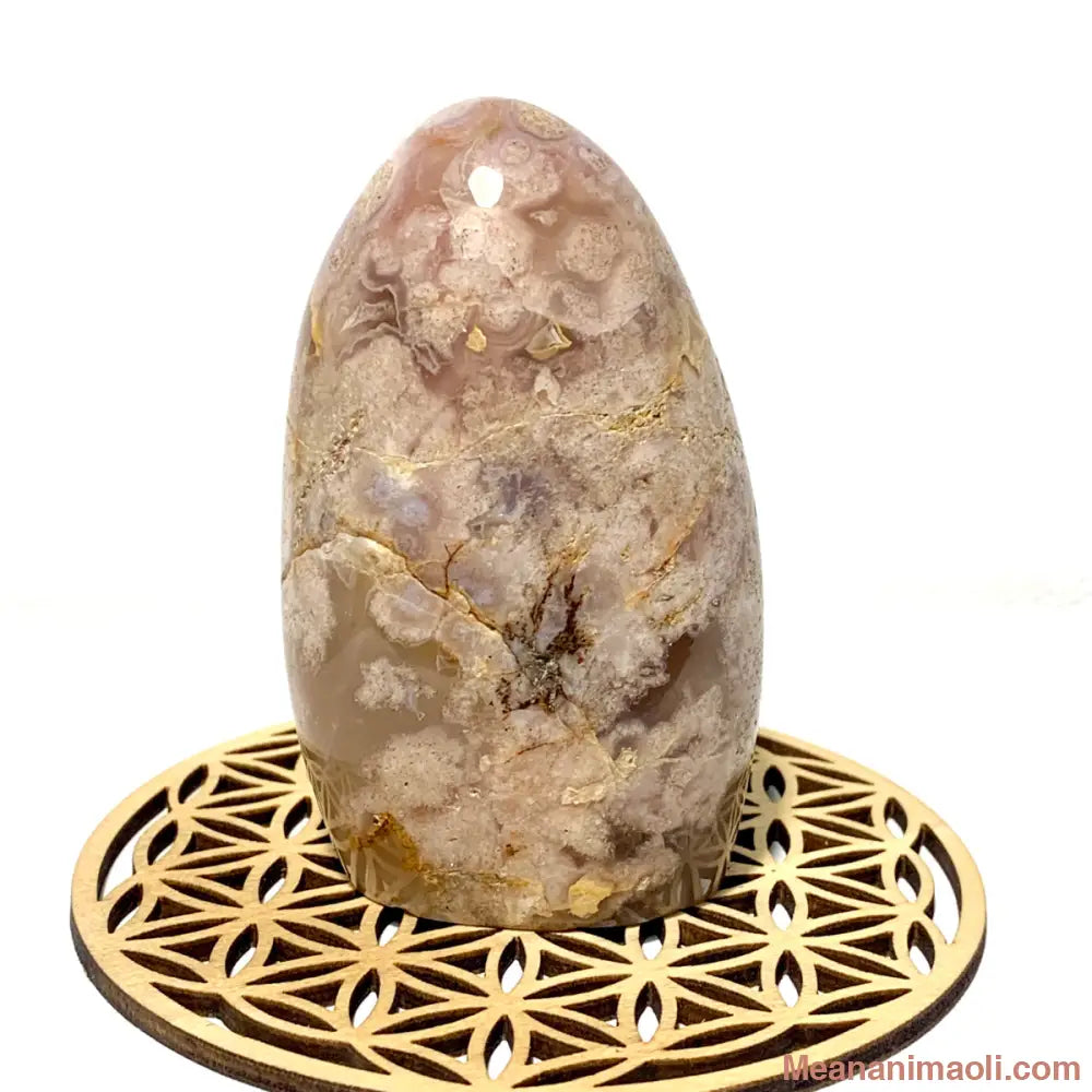 Bloc d’Agate Fleur 270 g naturel de Madagascar – pierre d’harmonie et d’ancrage émotionnel