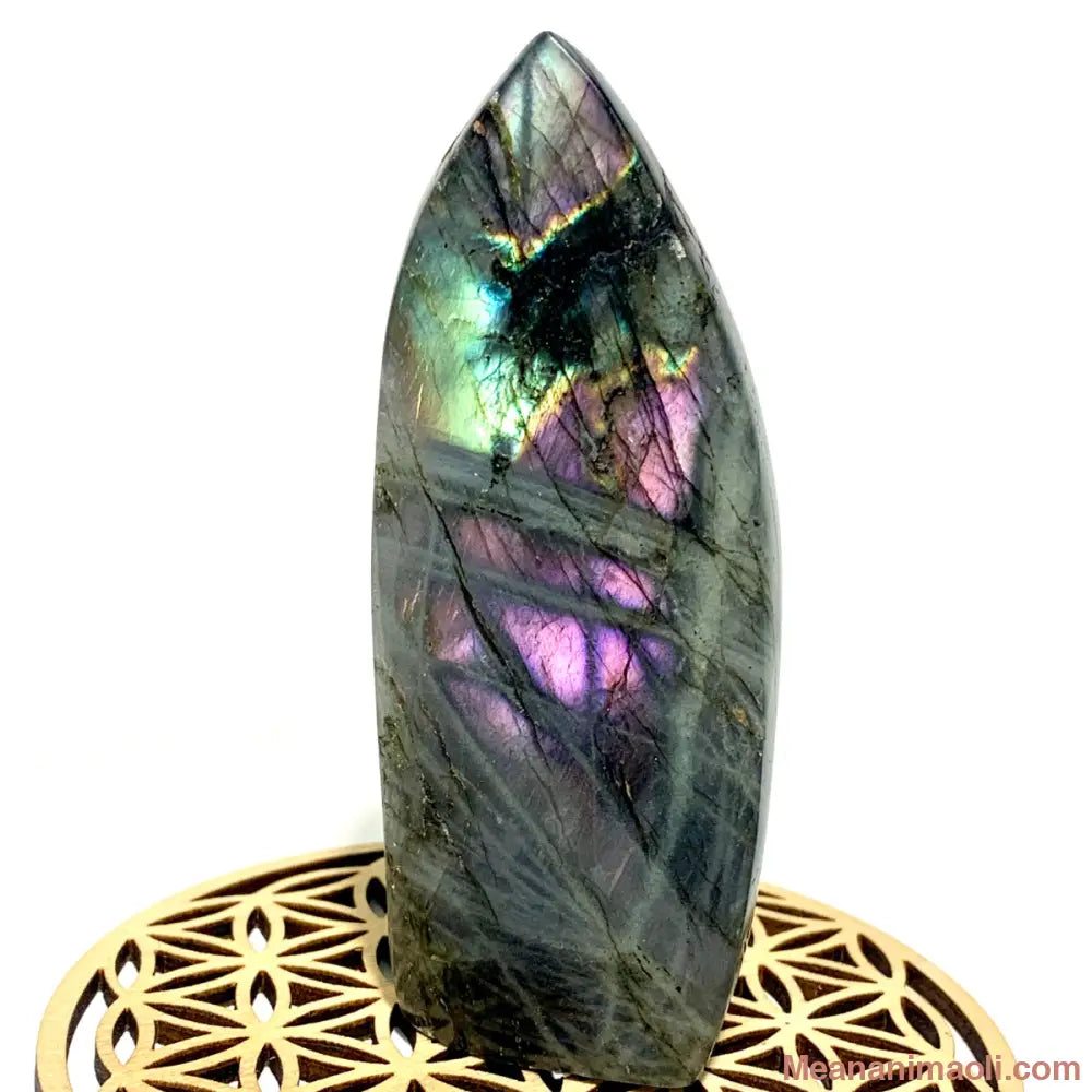 Bloc de Labradorite naturel 210 g de Madagascar, pierre de protection et d’intuition