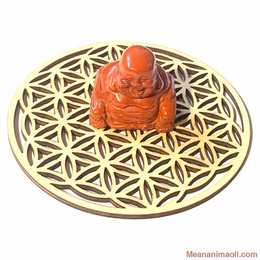 Bouddha en jaspe rouge naturel 44 g d’Afrique du Sud, pierre de vitalité et d’ancrage