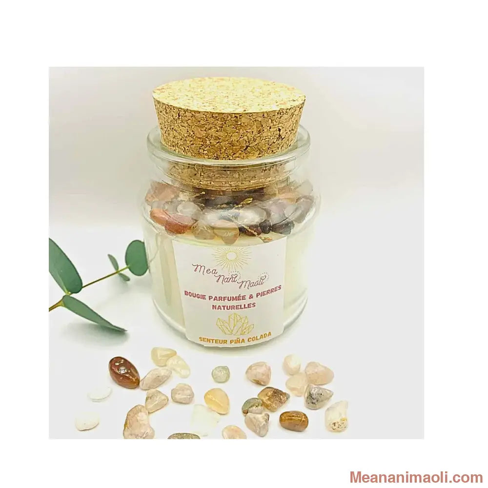 Bougie parfumée de lithothérapie Agate Pina Colada – Meananimaoli