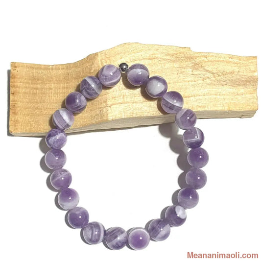 Bracelet en améthyste chevron, pierres naturelles 8mm 