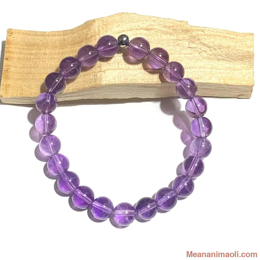 bracelet amethyste 8 mm - pierres naturelles de sérénité et d'intuition