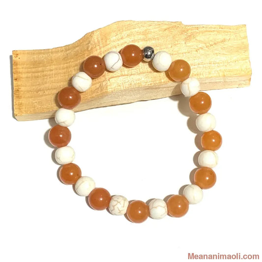 Bracelet aventurine orange magnésite 8 mm – pierre naturelle de joie et de calme intérieur