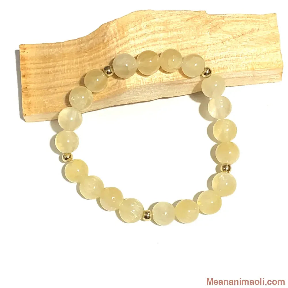 Bracelet calcite jaune 8 mm – pierre naturelle de joie, confiance et vitalité