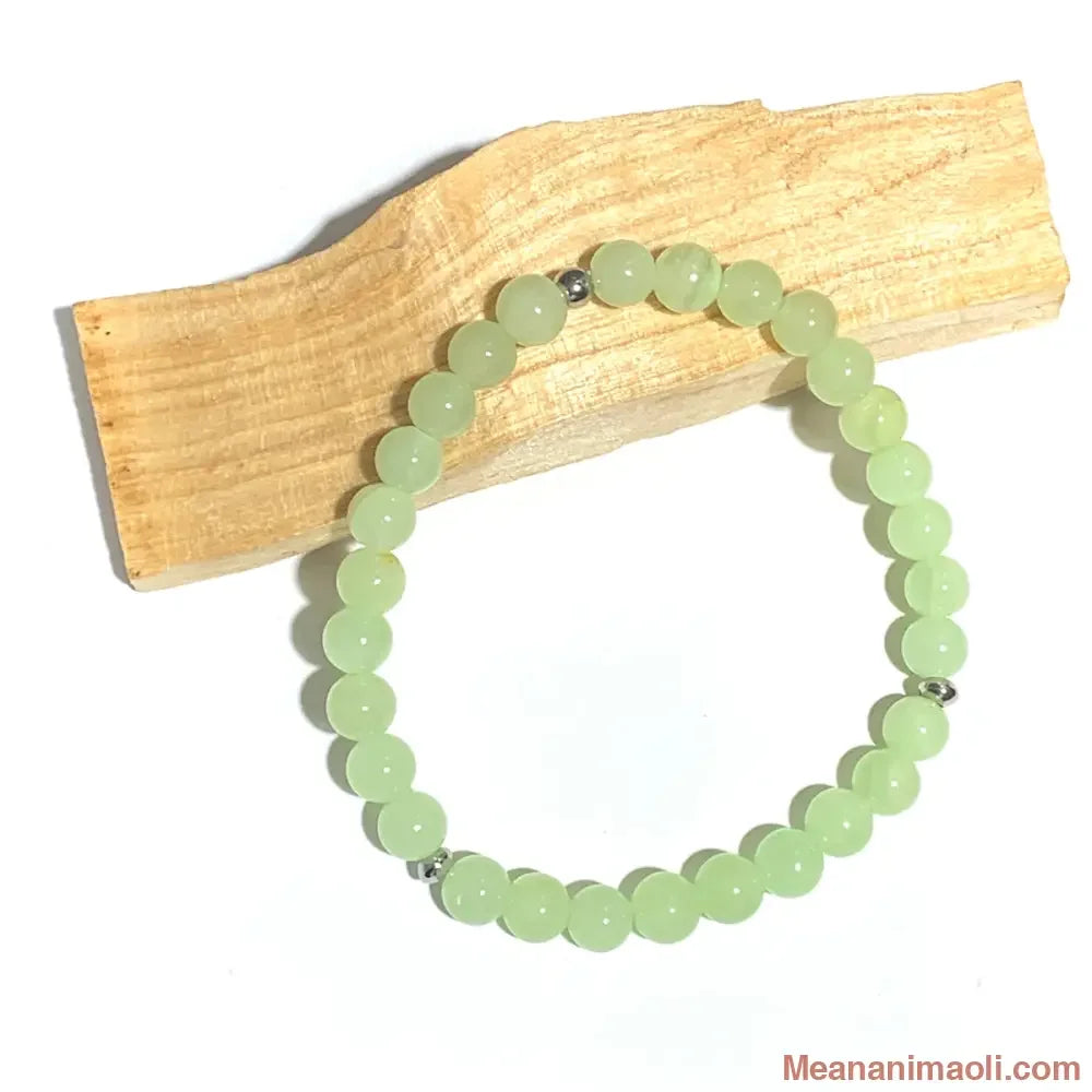 Bracelet calcite verte – perles 6 mm – bijou apaisant et lumineux