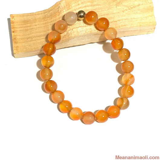 Bracelet cornaline 8 mm – pierre naturelle de confiance et d’énergie