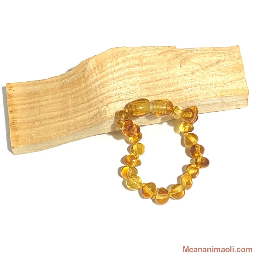 Bracelet en ambre citron pour enfant – pierre naturelle d’apaisement et de confiance