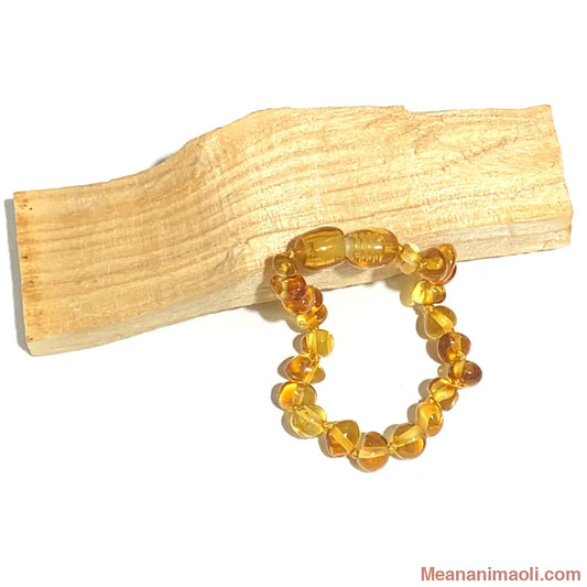 Bracelet en ambre citron pour enfant – pierre naturelle d’apaisement et de confiance