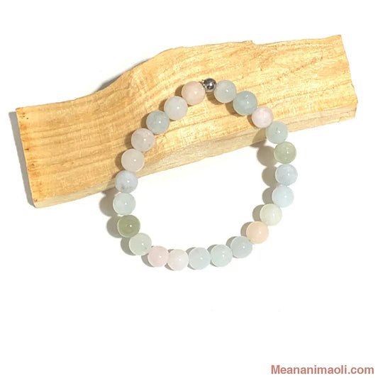 Bracelet enfant en béryl naturel – pierre de tendresse et d’équilibre intérieur