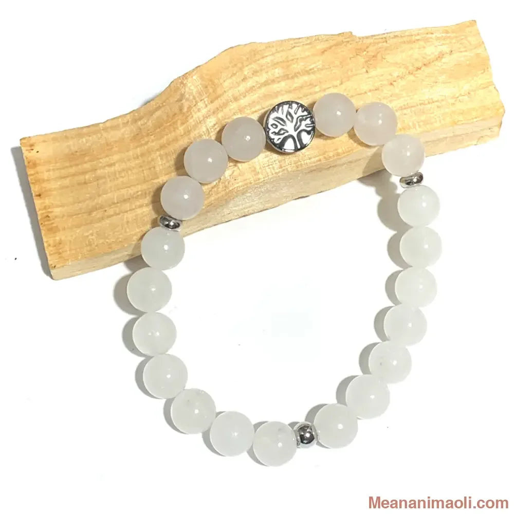Bracelet jade blanc 8 mm – pierre naturelle de calme, équilibre et clarté intérieure
