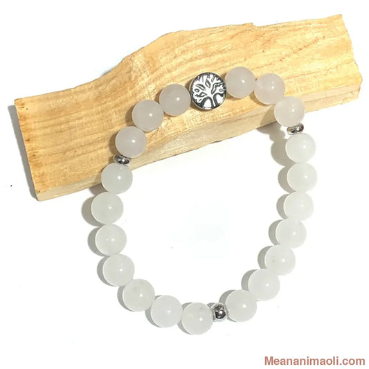 Bracelet jade blanc 8 mm – pierre naturelle de calme, équilibre et clarté intérieure