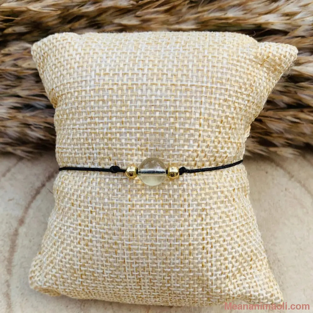  Bracelet macramé avec perle de citrine naturelle – bijou ajustable pour la joie et la confiance