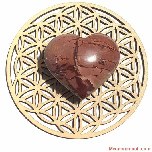 Cœur en jaspe mokaite naturel 80 g du Maroc, pierre de stabilité et vitalité