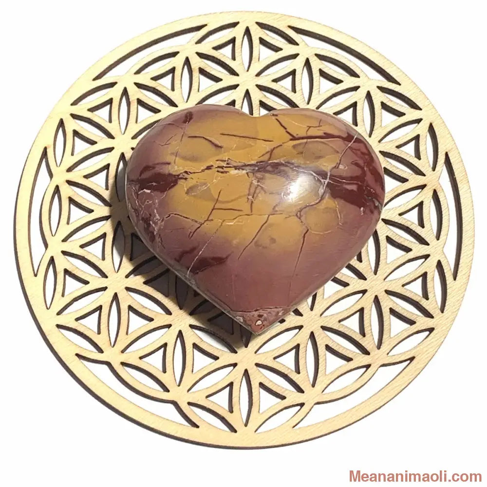 Cœur en jaspe mokaite naturel 87 g du Maroc, pierre d’ancrage et de vitalité
