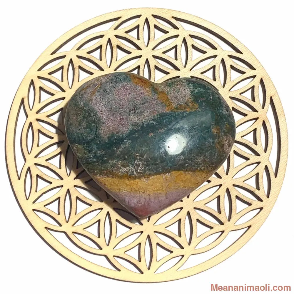 Cœur en jaspe océan naturel 68 g de Madagascar, pierre d’apaisement et d’équilibre