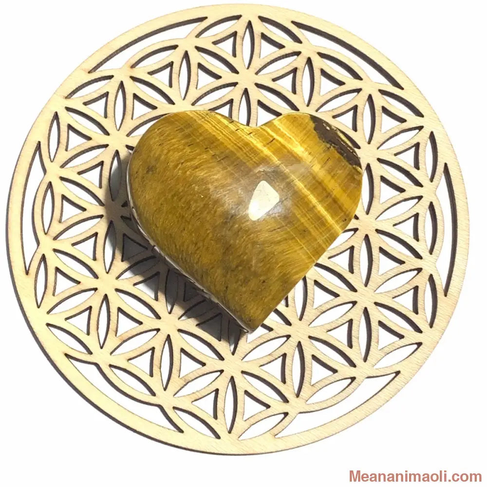 Cœur en œil de tigre naturel 70 g d’Afrique du Sud, pierre de confiance et protection