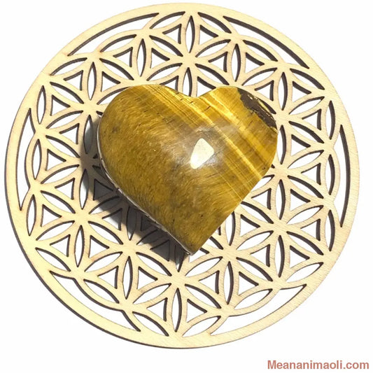 Cœur en œil de tigre naturel 70 g d’Afrique du Sud, pierre de confiance et protection