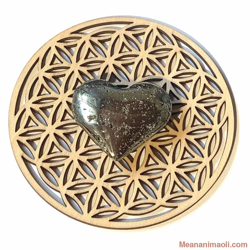 Cœur en pyrite naturel 41 g du Pérou, pierre d’énergie et protection