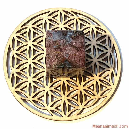 Cube en jaspe océan naturel 72 g de Madagascar, pierre de calme et d’équilibre