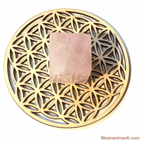 Cube en quartz rose naturel 74 g de Madagascar, pierre d’amour et d’apaisement