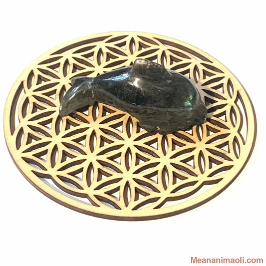 Dauphin en labradorite naturelle 32 g de Madagascar, pierre d’intuition et de protection