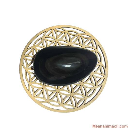 Galet d’Obsidienne Œil Céleste naturel 100 g – protection et clarté – origine Mexique