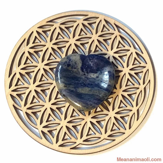 Pierre de soucis en sodalite naturelle forme cœur 15 g