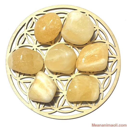 Pierre roulée en calcite jaune naturelle – joie, énergie et optimisme