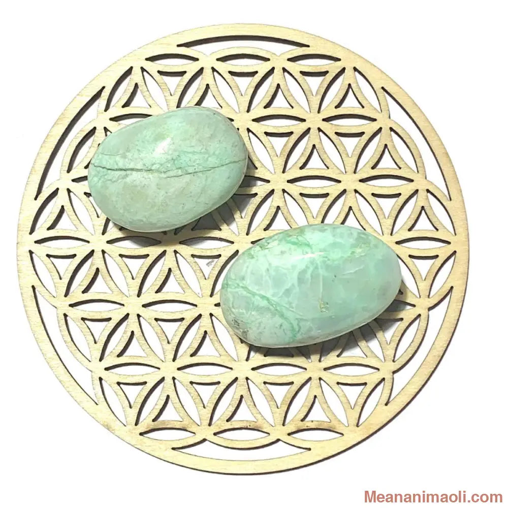 Pierre roulée en pierre de lune verte naturelle – apaisement, équilibre émotionnel et intuition