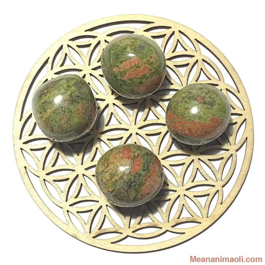 Pierre roulée en unakite naturelle – équilibre, harmonie et sérénité